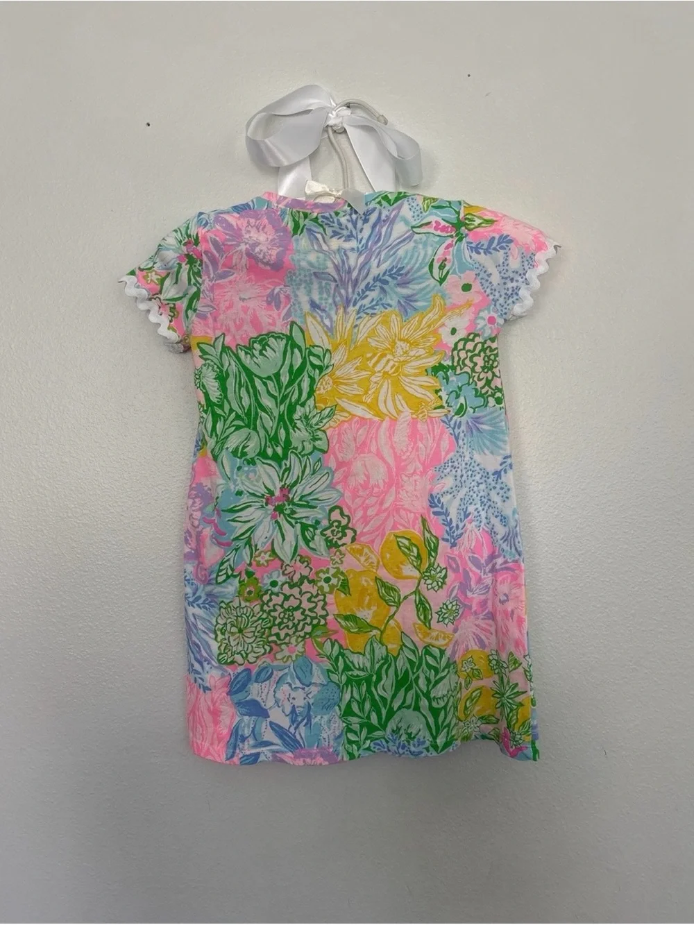 Lilly Pulitzer Girls Floral Patchwork Short-Sleeve Dress - Pink Multi